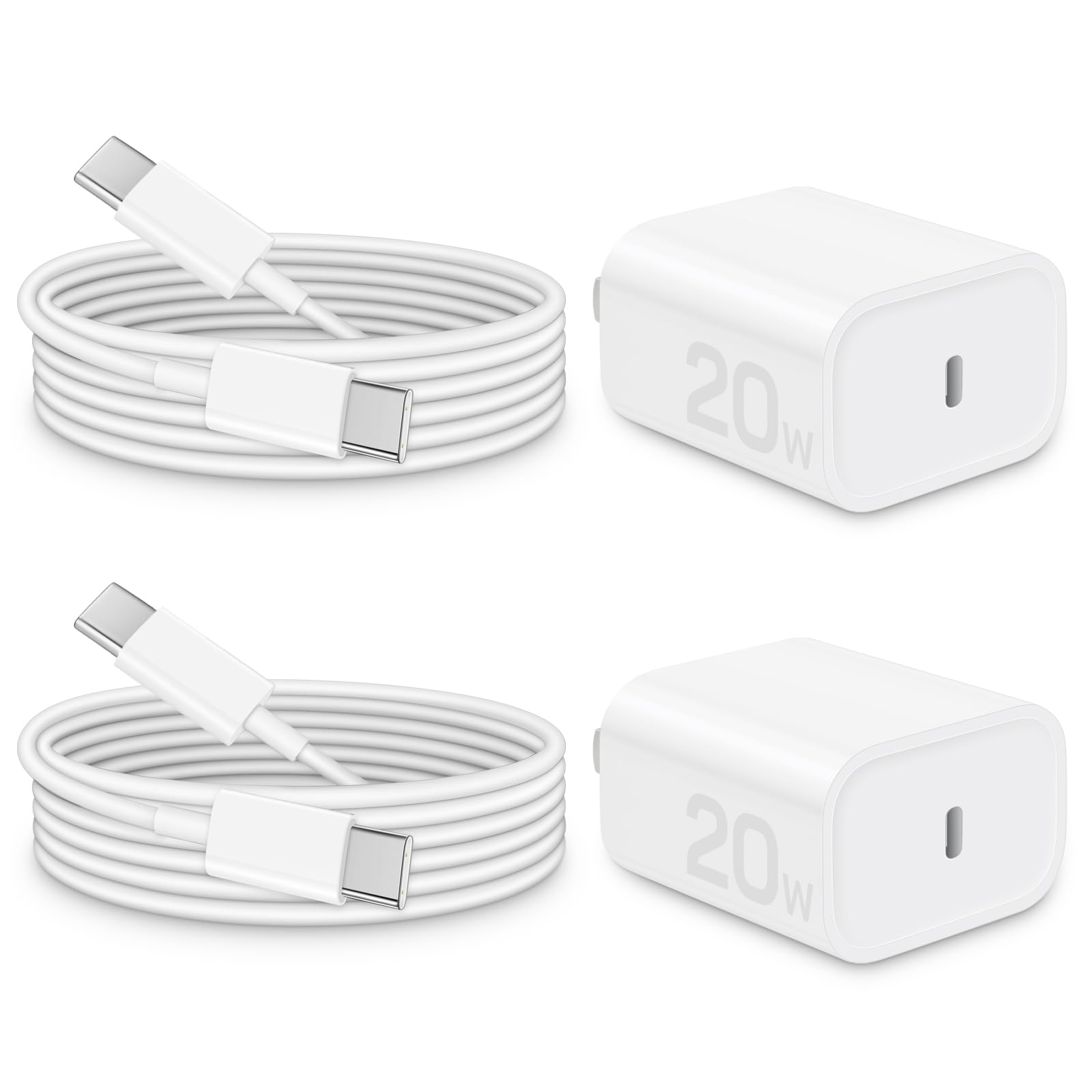 BRASAG 20W PD fast charger block – front view for rapid iPhone charging.