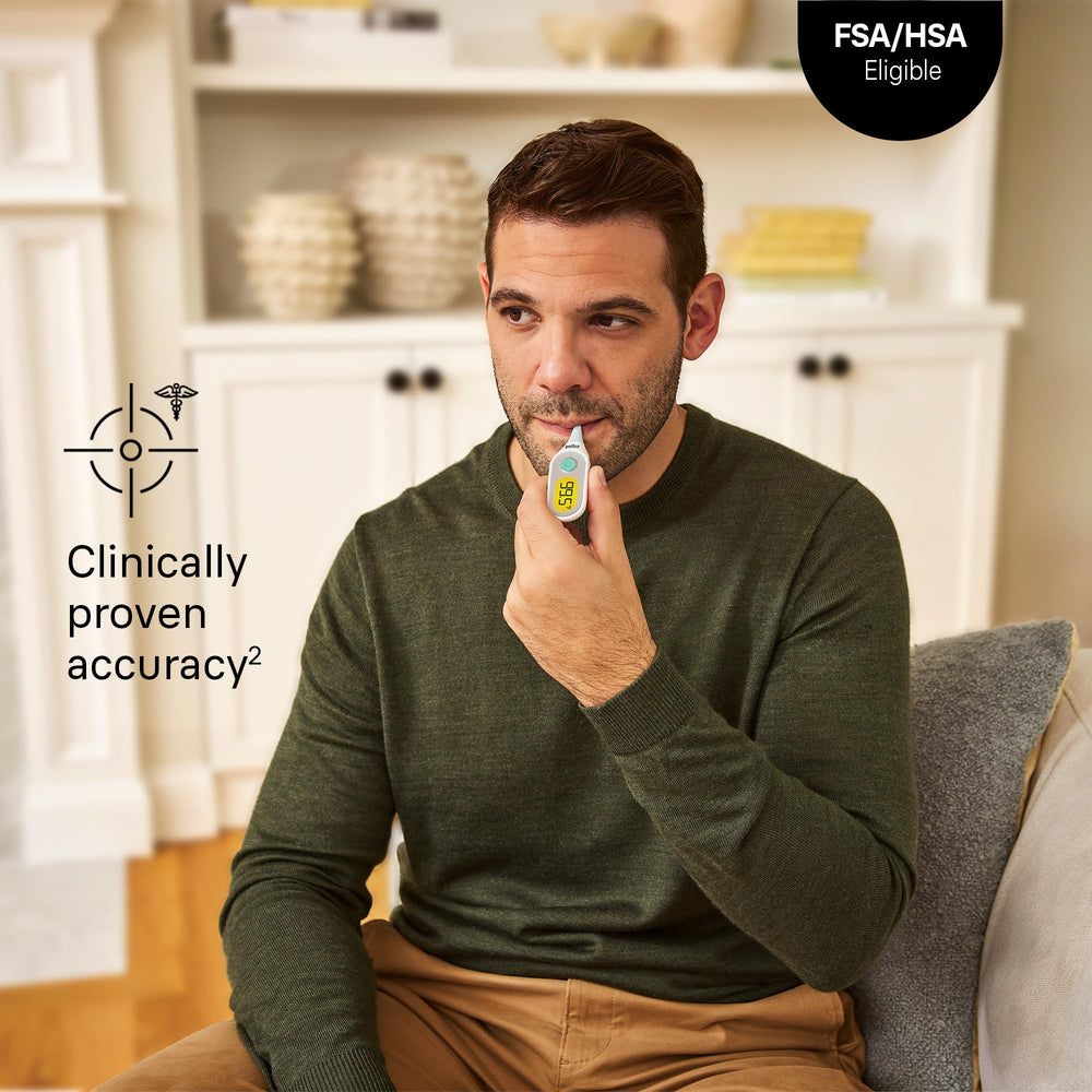 Braun Digital Thermometer color-coded display clearly indicates fever level