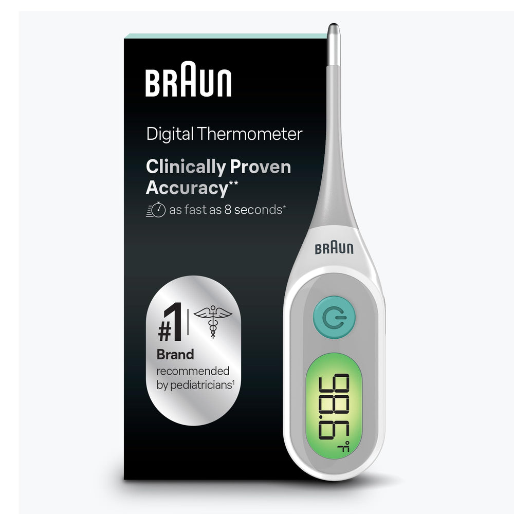 Braun Digital Thermometer front display for quick, at-a-glance readings