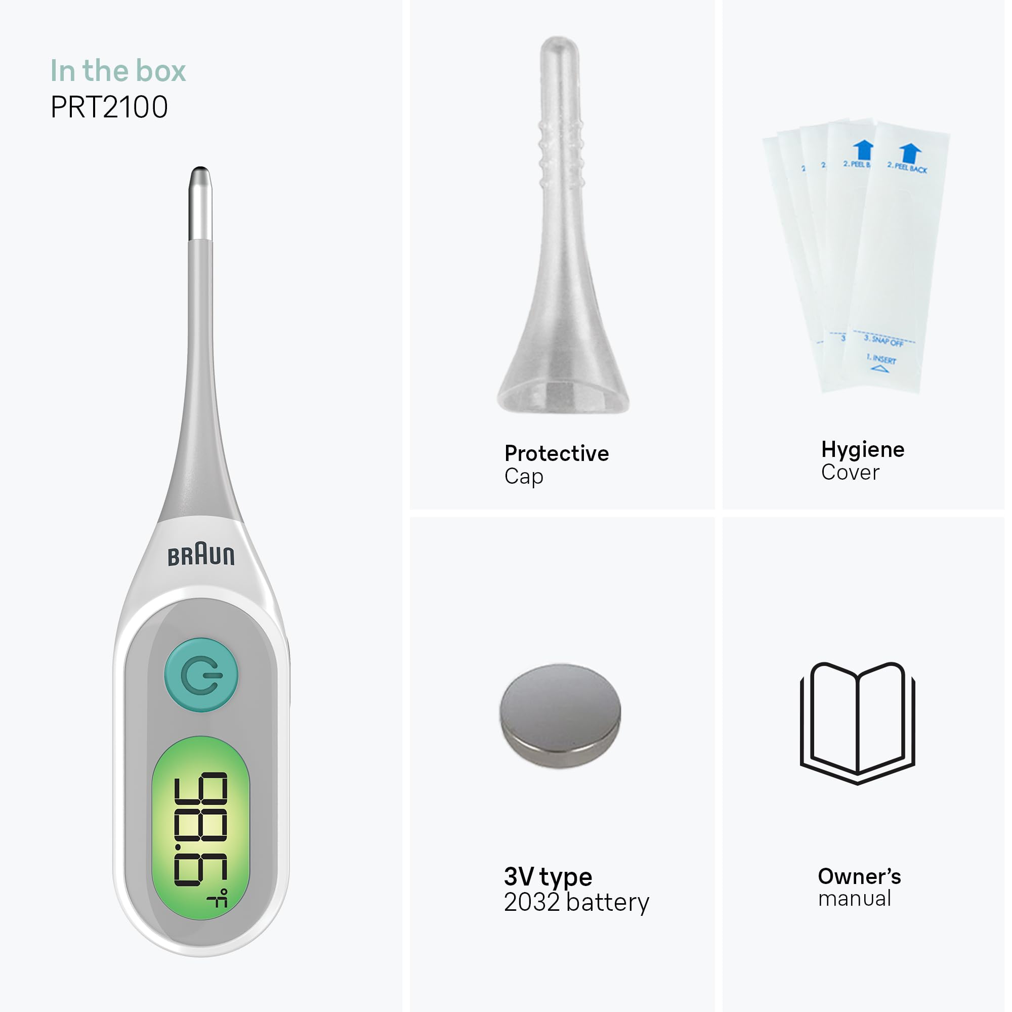 Braun Digital Thermometer included accessories ready-to-use out of the box