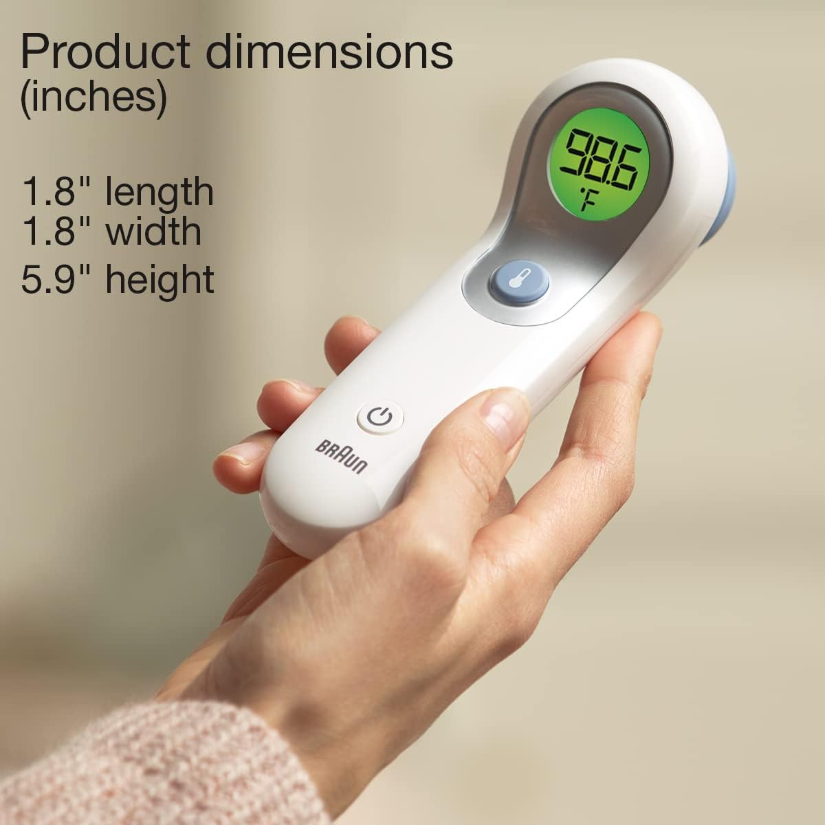 Braun No Touch Forehead Thermometer provides quick readings in seconds