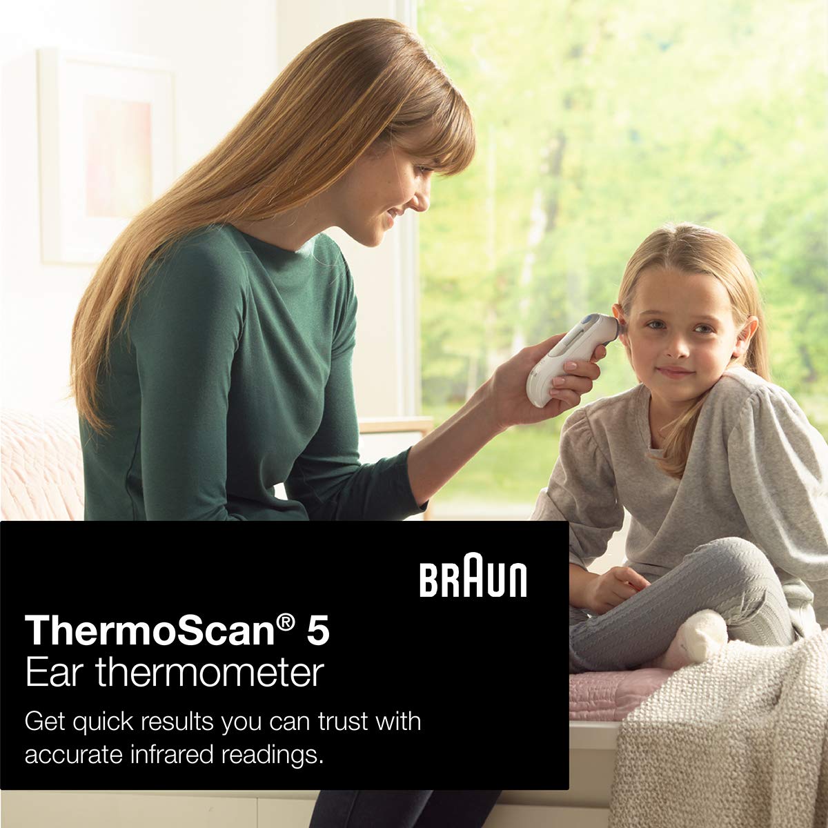 Braun ThermoScan 5 ExacTemp indicator guides stable placement for accurate readings