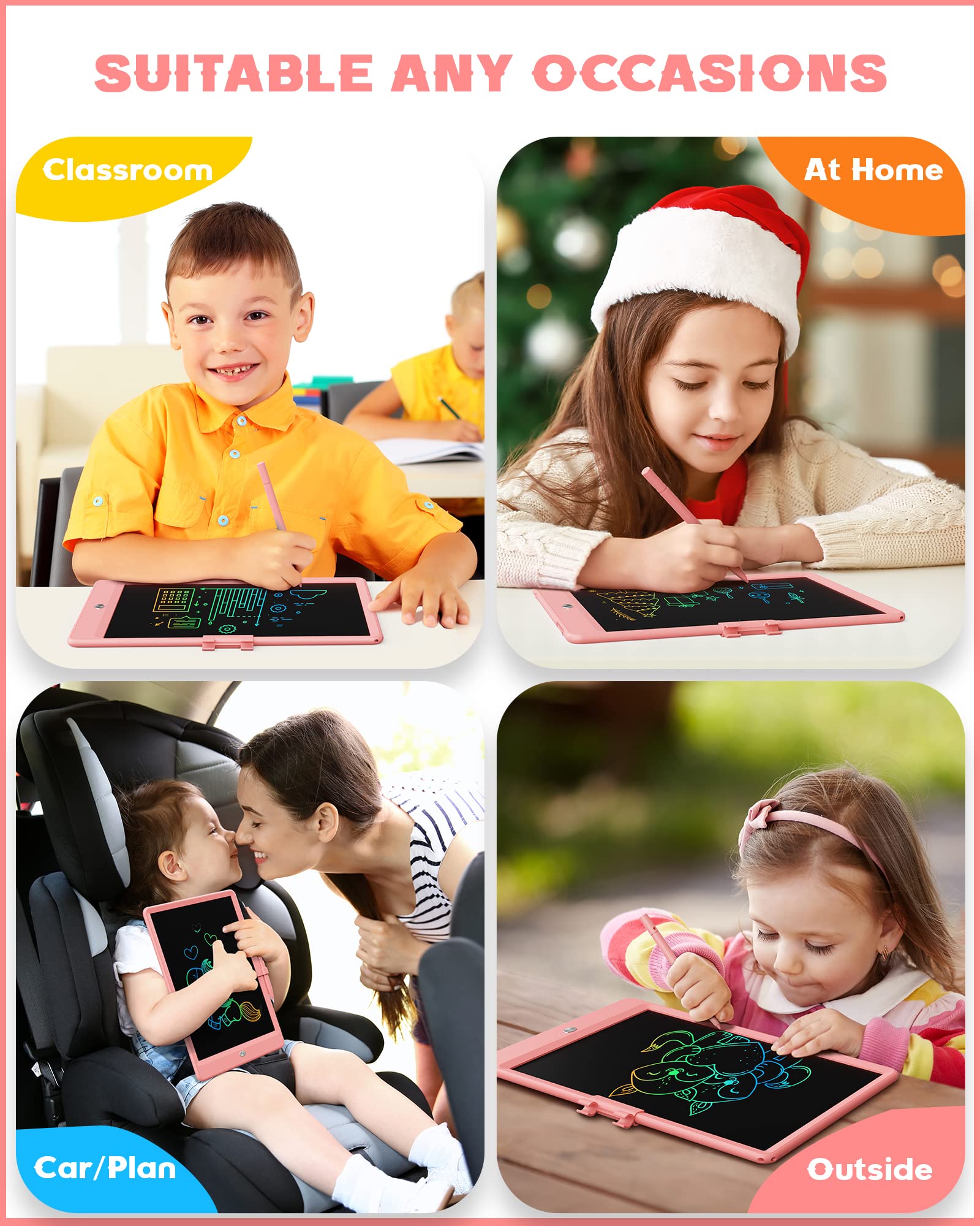 Bravokids lightweight tablet at 150 grams ideal for backpacks and travel.