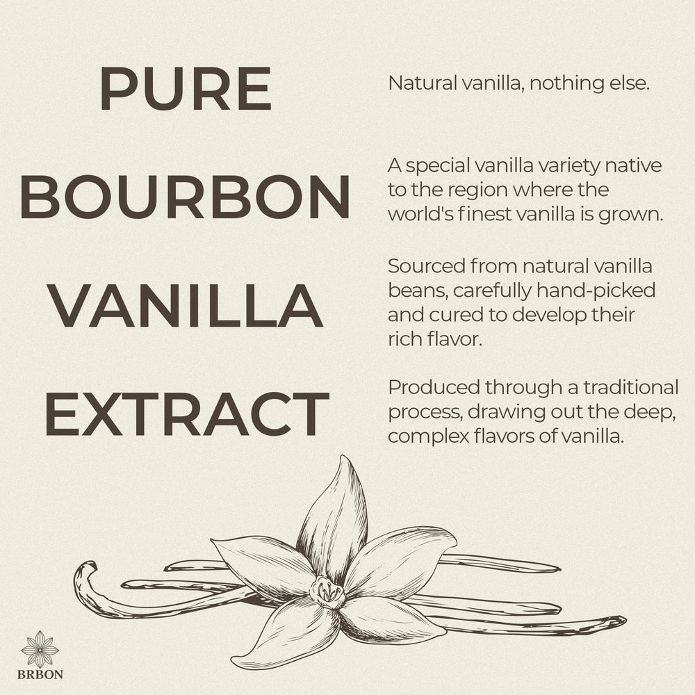 BRBON vanilla extract used in desserts, capturing deep aroma and complexity
