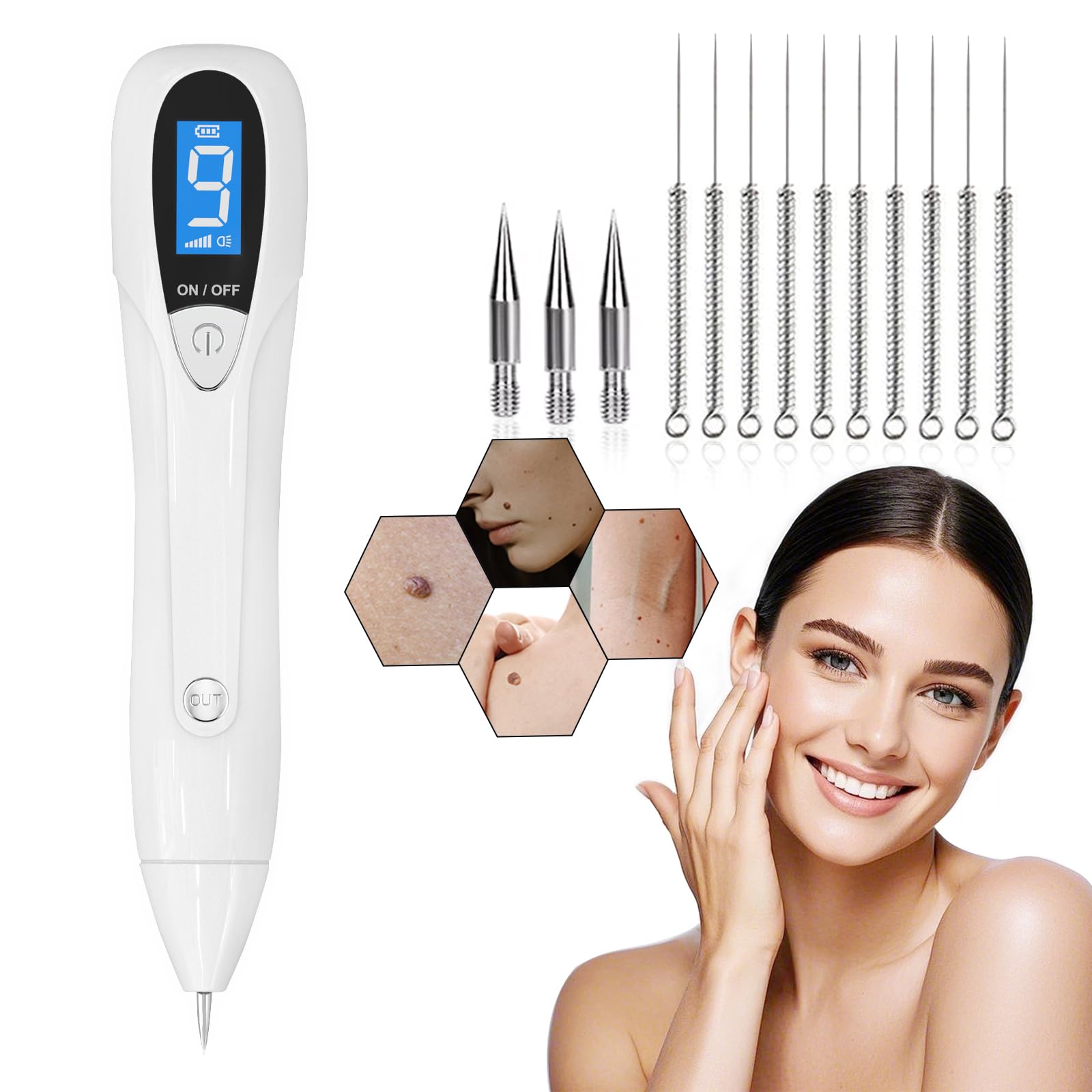 Breaspec LM 1000 thicker probes for larger skin tags at home.