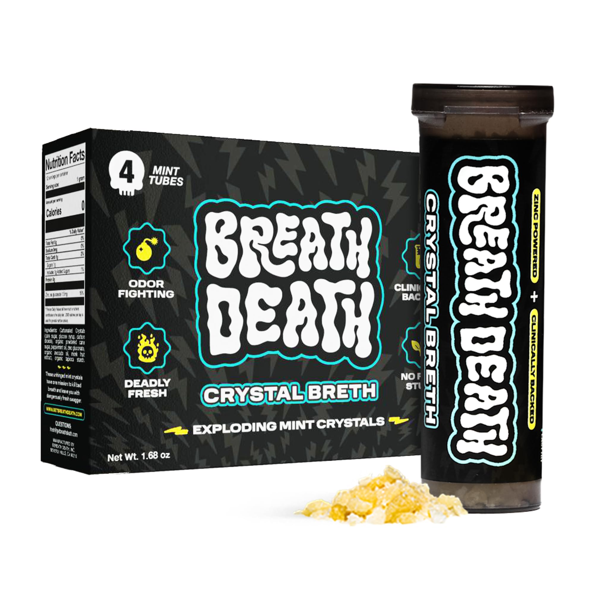 Breath Death crystal breath mint popping for quick on-the-go freshness