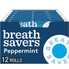 Breath Savers peppermint mints in a box for quick, refreshing breath on the go.