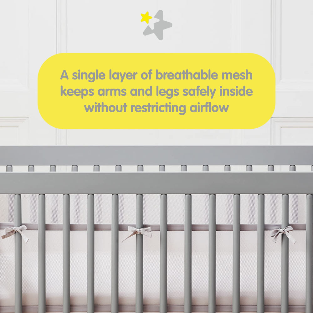 Top and bottom 1-inch trim detail on BreathableBaby liner.