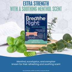 Breathe Right nasal strip applied on nose for instant congestion relief