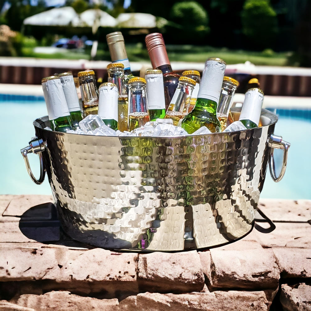 BREKX anchored drink tub in action keeps beverages cool during outdoor gatherings