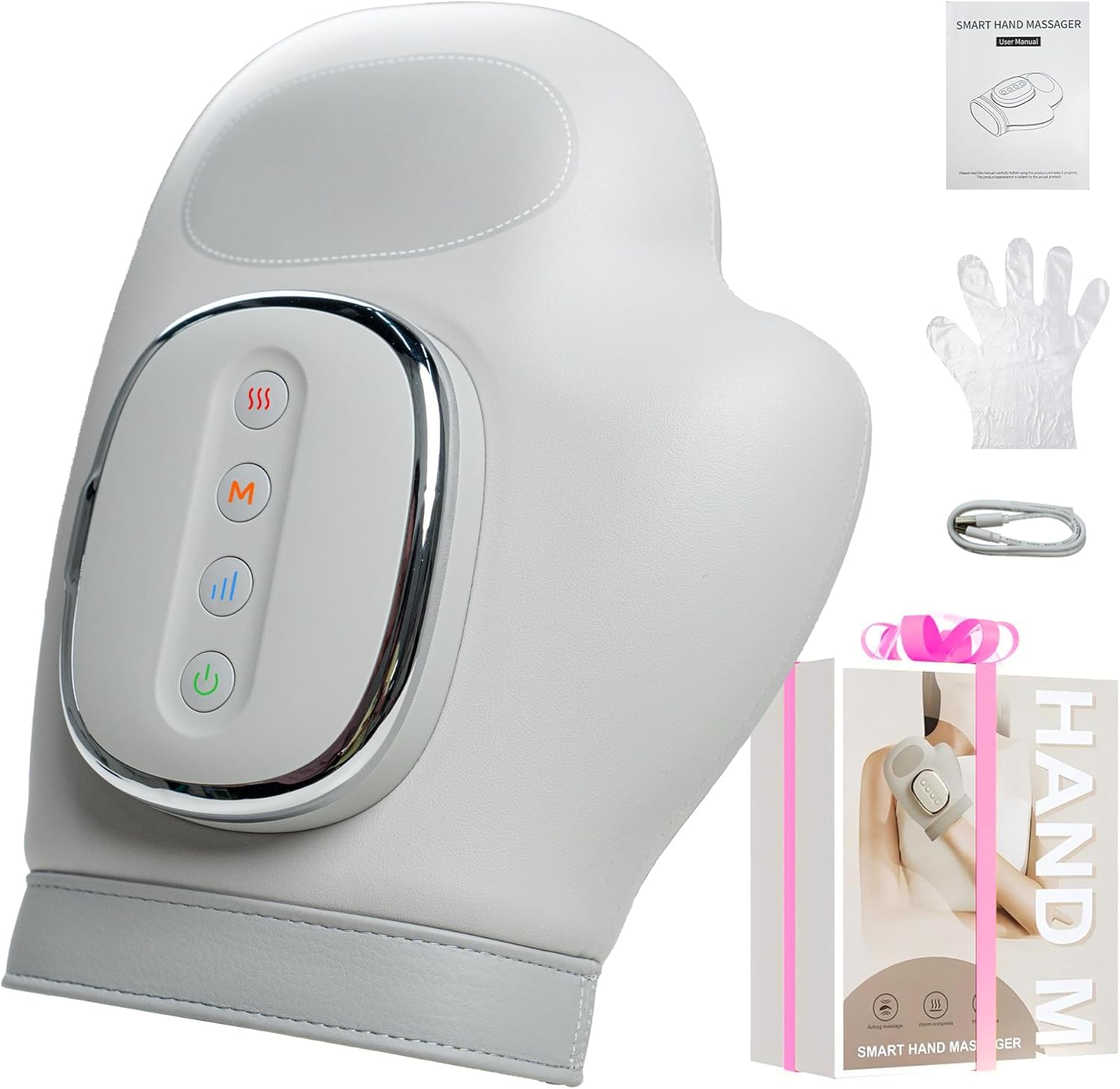 Brenzo smart hand massager with heat settings targets palms and fingers for soothing relief.