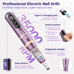 Breosic 12-in-1 kit with assorted bits for manicure and pedicure tasks.