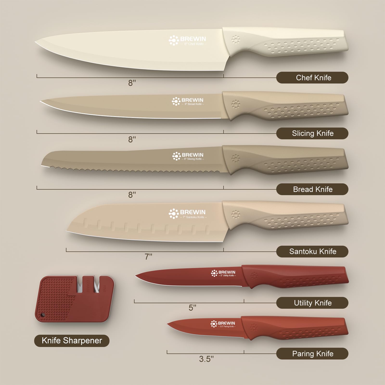 Brewin Utility Knife 5-inch versatile tool for fruits and small prep.