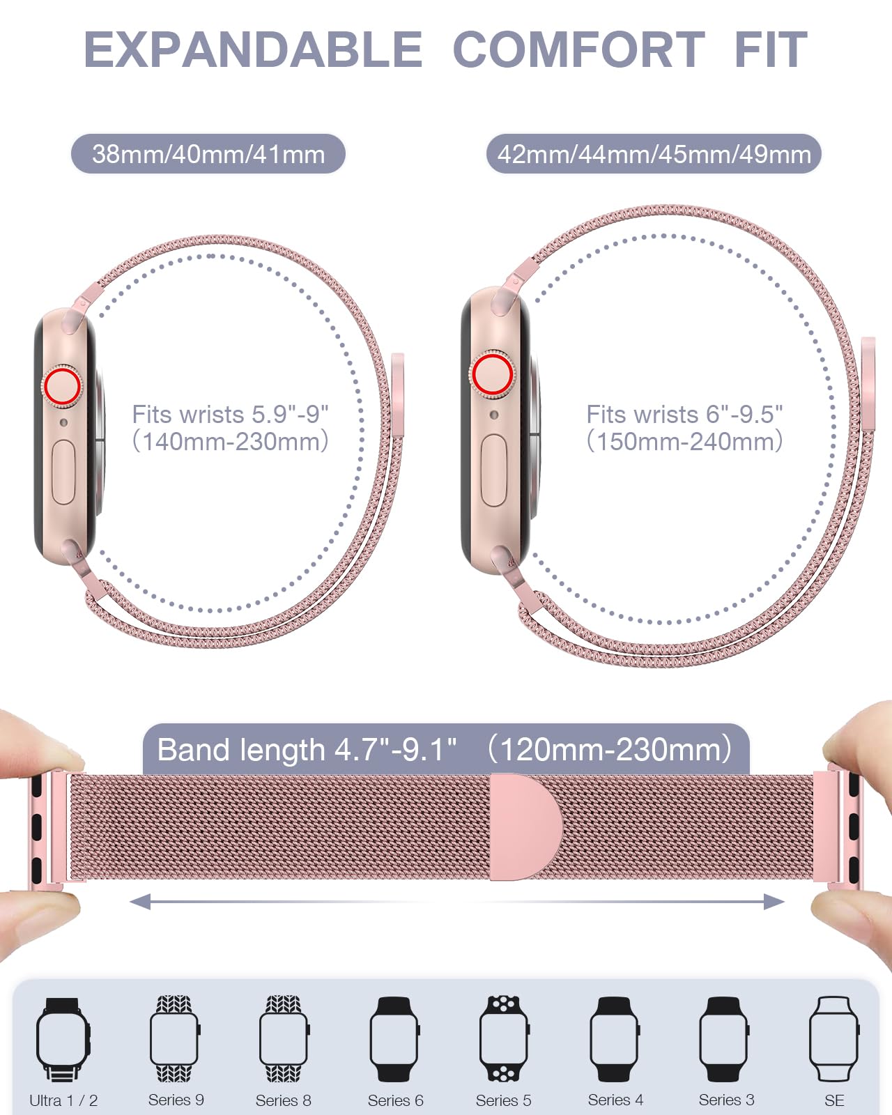 BRG 304 stainless steel mesh loop embodies durability and refined aesthetics.