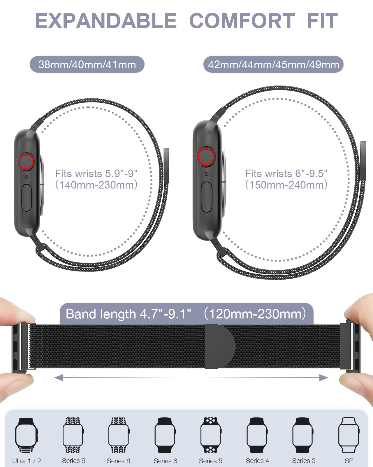 BRG-compatible Apple Watch bands fit Series across models