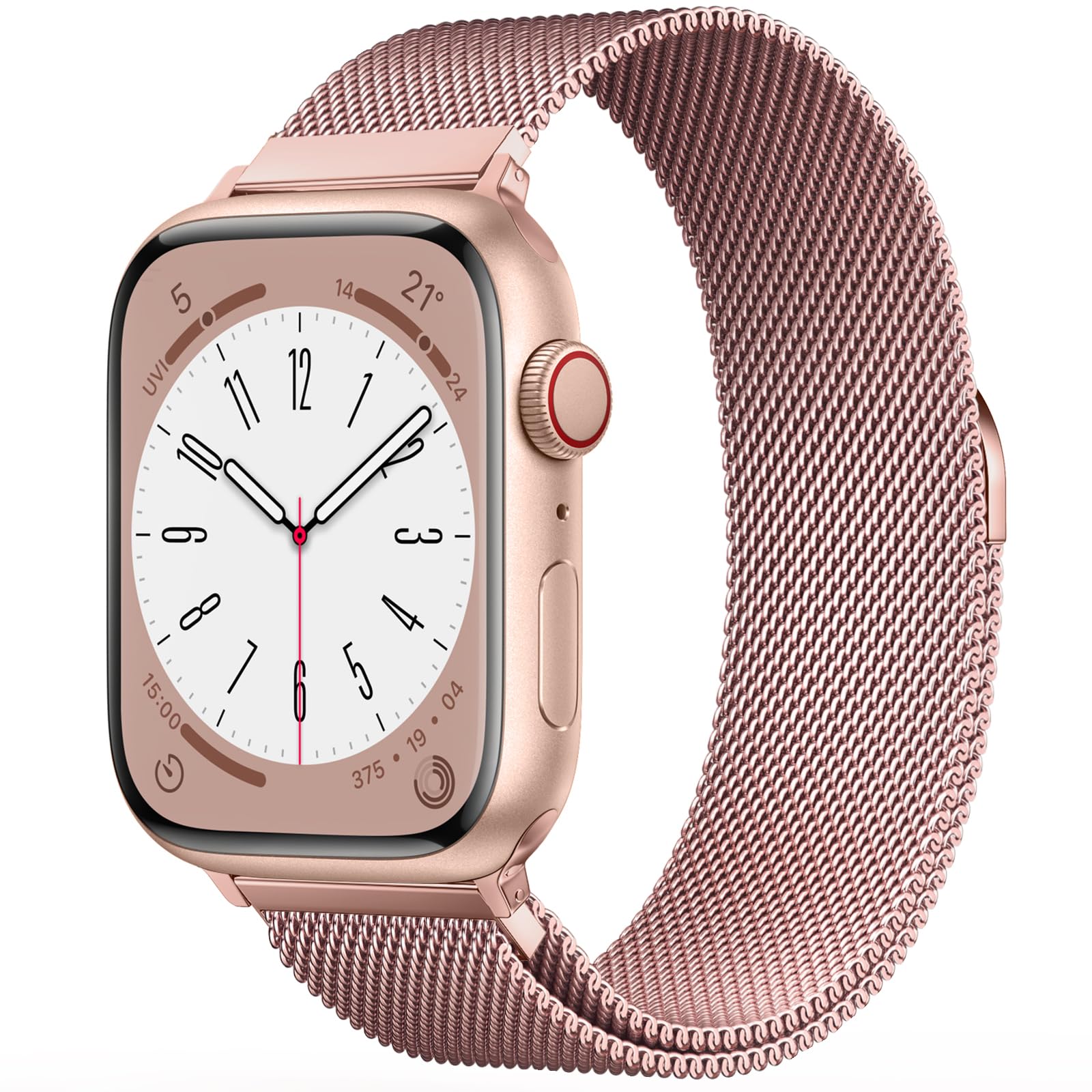 BRG Milanese loop on Apple Watch with magnetic clasp for secure wear.