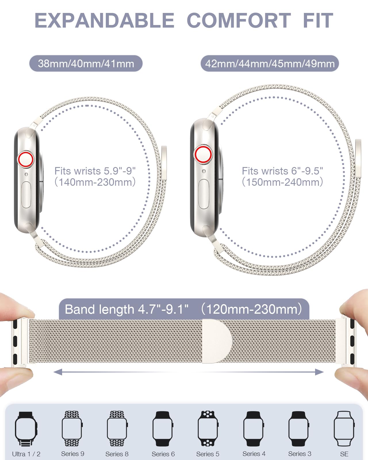 Breathable mesh design of BRG band supports all-day wear and comfort