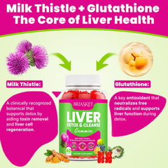 Briasket Milk Thistle 2000mg gummy close-up emphasizes high potency