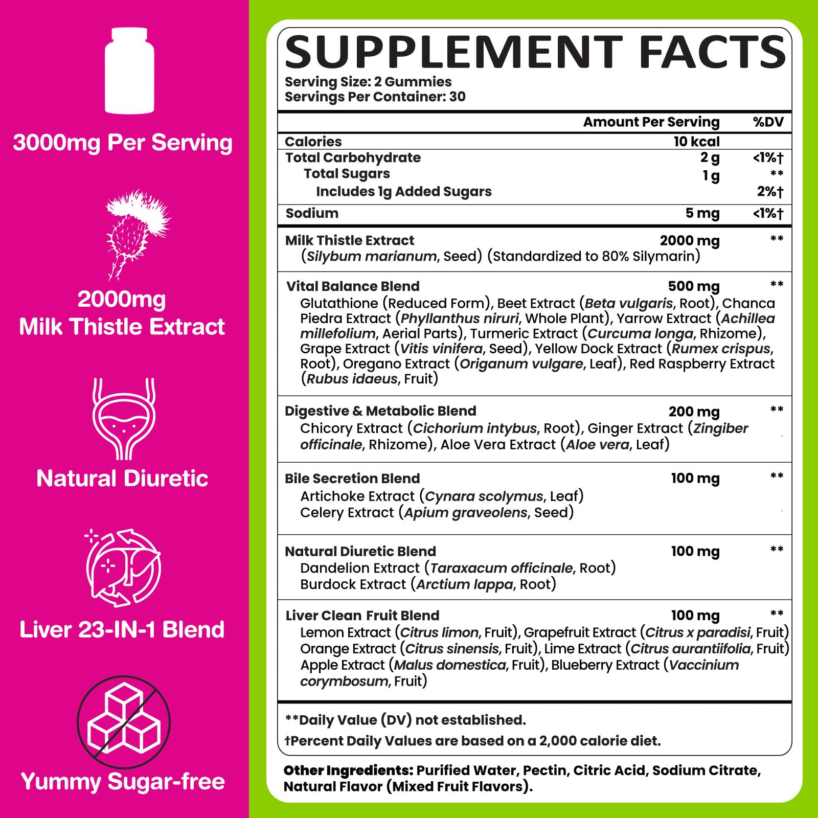 Briasket Vegan Sugar-Free Gummies packaging highlighting clean ingredients