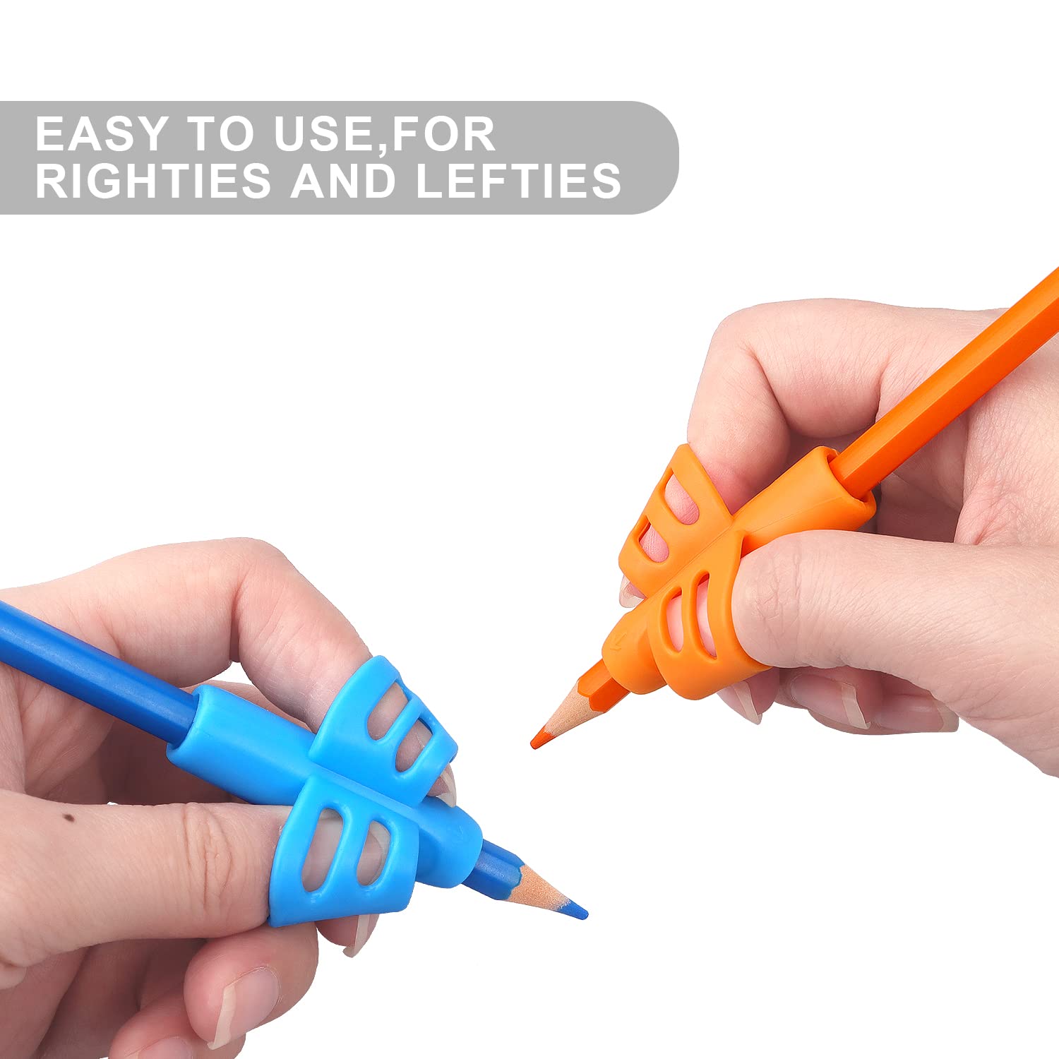 Bribobo 6-pack Pencil Grips easy to install on standard pencils.