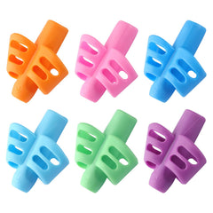 Bribobo 6-pack Pencil Grips soft silicone for comfortable handwriting guidance.