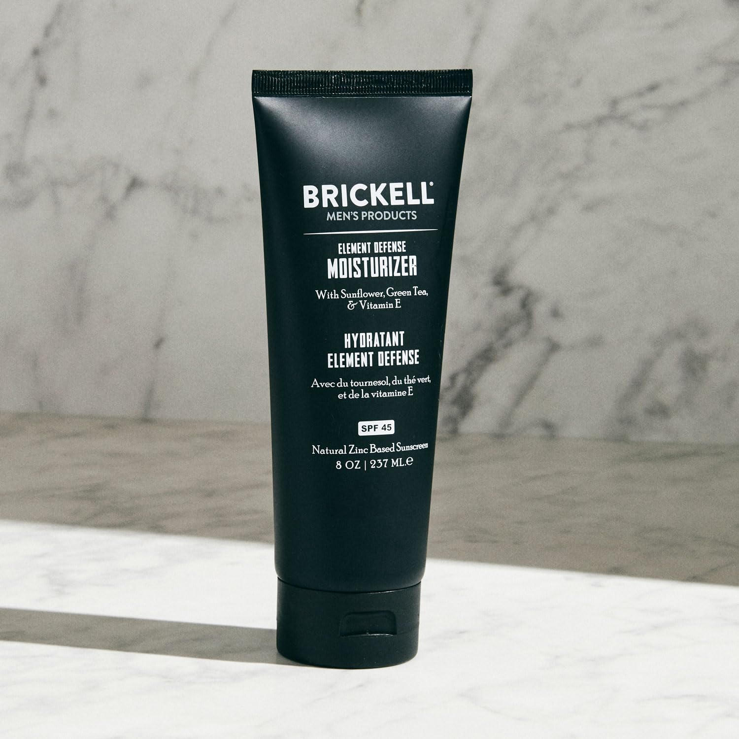 Brickell Element Defense SPF45 outdoors use; protects during beach and sports.