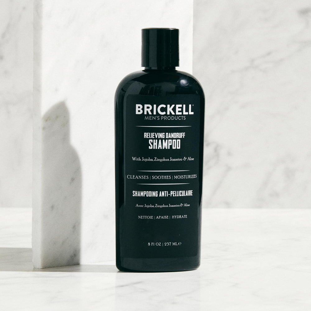 Brickell Men's Relieving Dandruff Shampoo ingredients include aloe and jojoba.