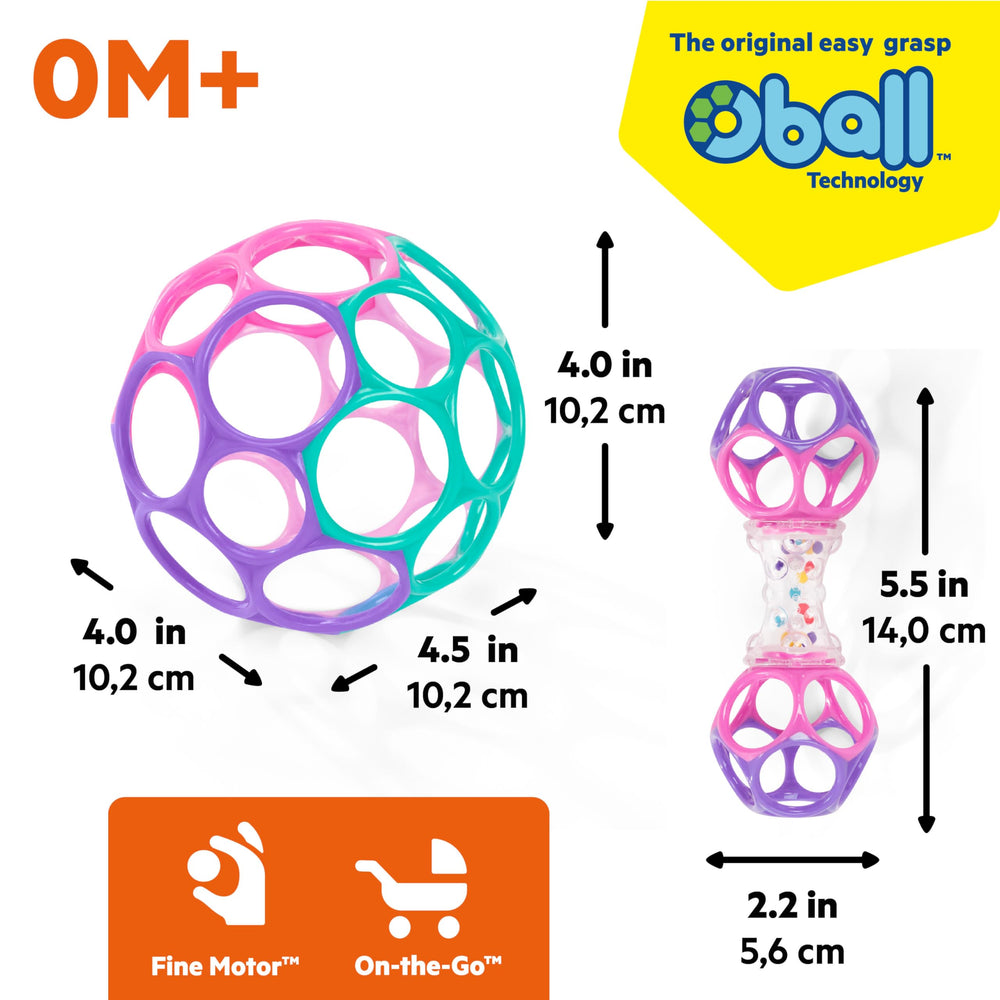 Bright Starts Delightful Duo gift set in pink and purple for gift-ready play.