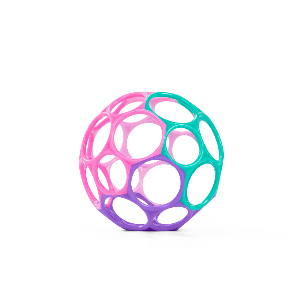 Bright Starts Delightful Duo Oball Classic with finger holes for tiny hands.