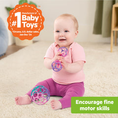 Bright Starts Delightful Duo Shaker textured handle supports small-hand grasping.
