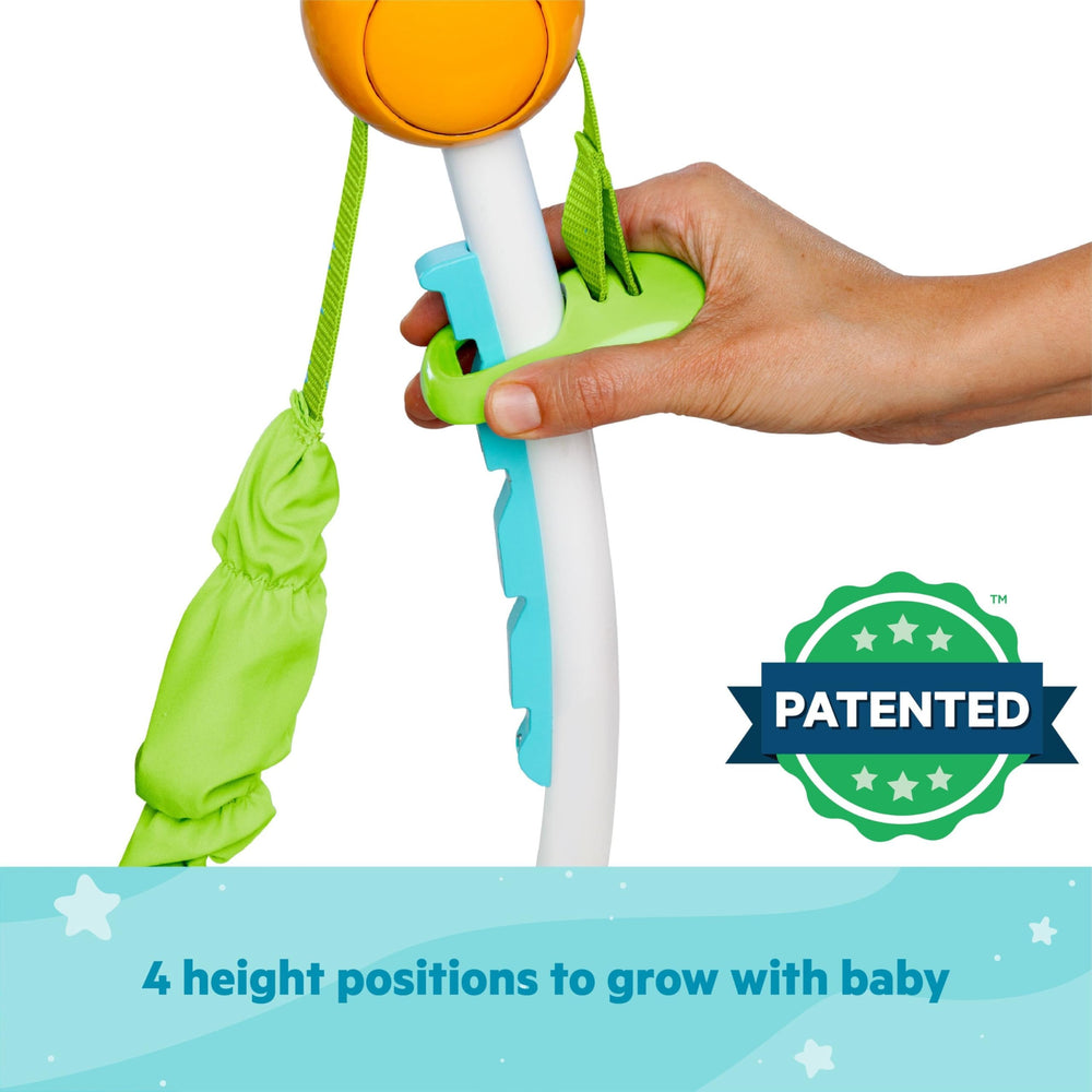 Bright Starts lights and songs encourage active jumping and discovery