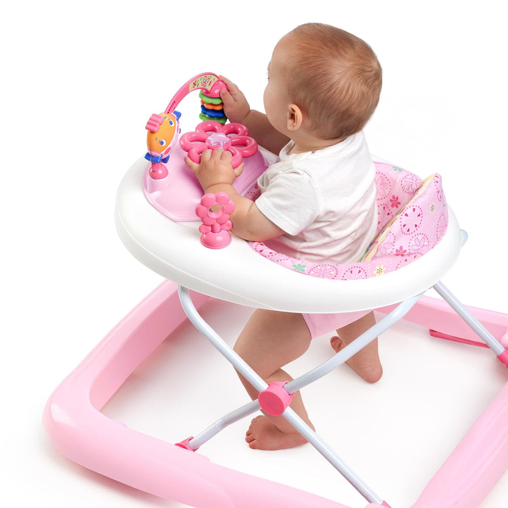 Bright Starts JuneBerry Walk-A-Bout fold frame for compact storage