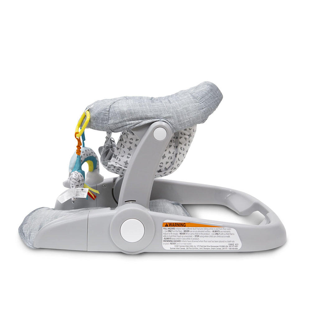 Bright Starts Learn-to-Sit seat cushioned seat provides gentle, comfortable support.