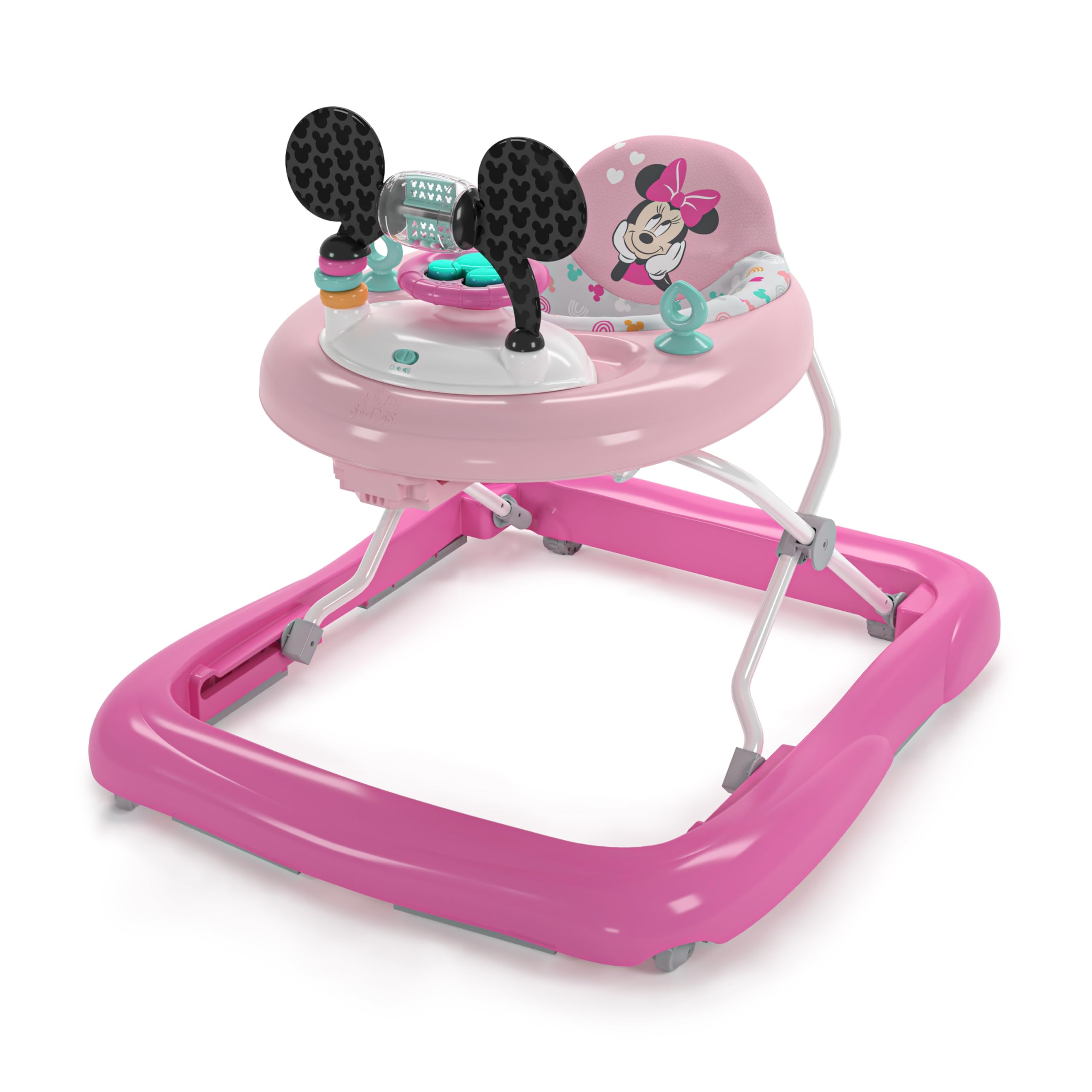 Bright Starts Minnie Forever Besties walker with foldable frame for compact storage