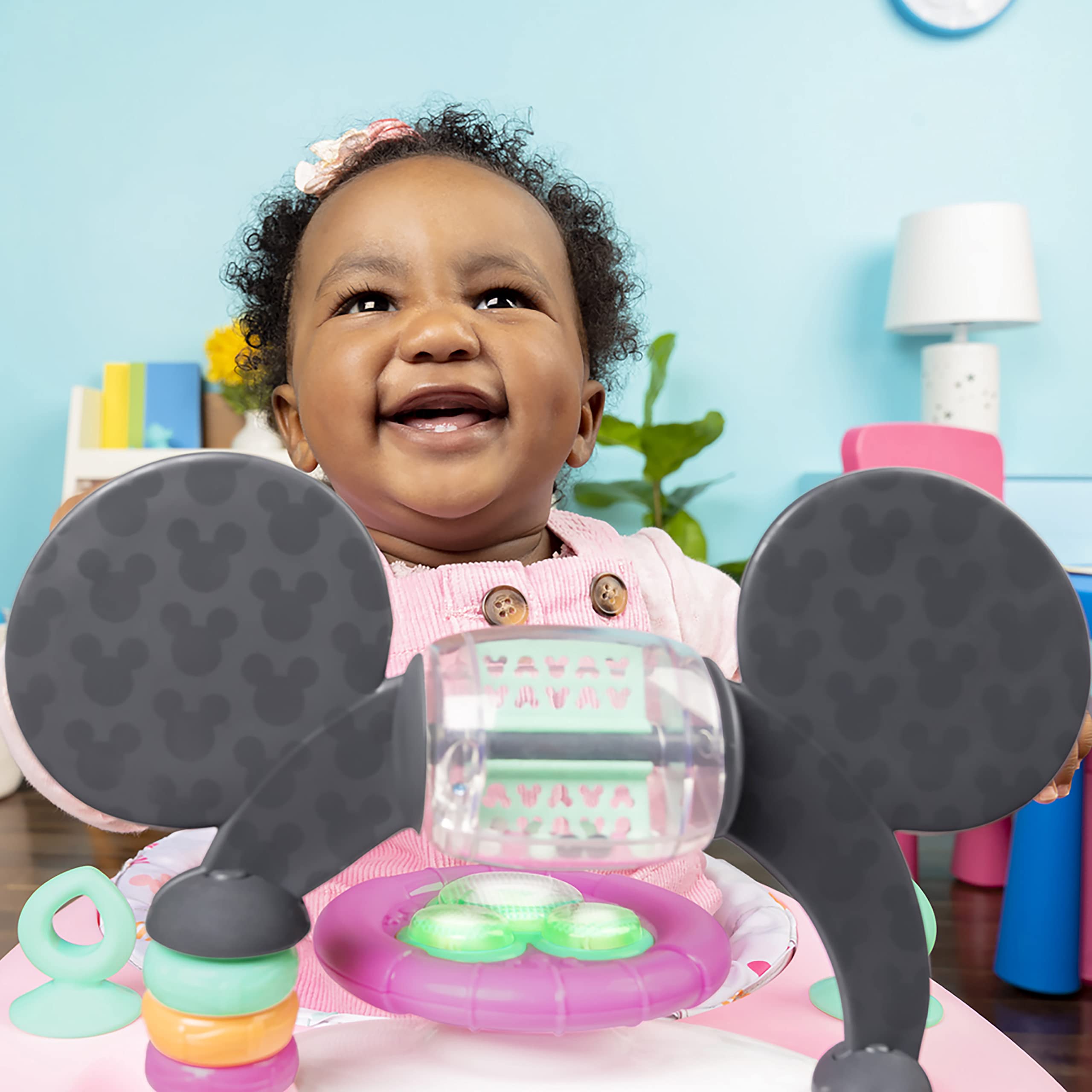Bright Starts Minnie Forever Besties walker with 3-height adjustments to grow with baby