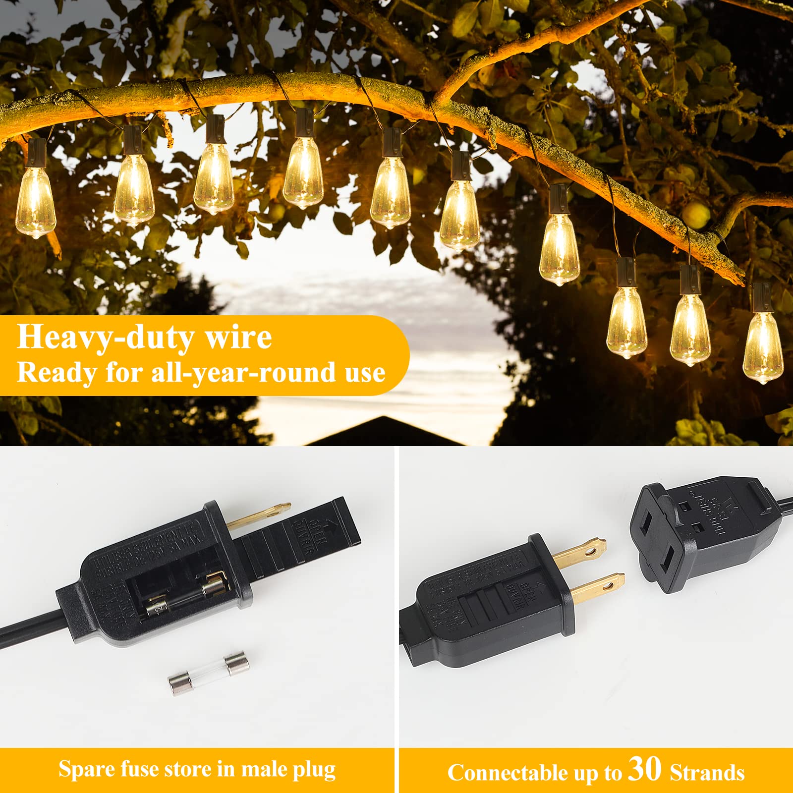 Brightever 120V brightness supports wide-area illumination for large outdoor spaces.