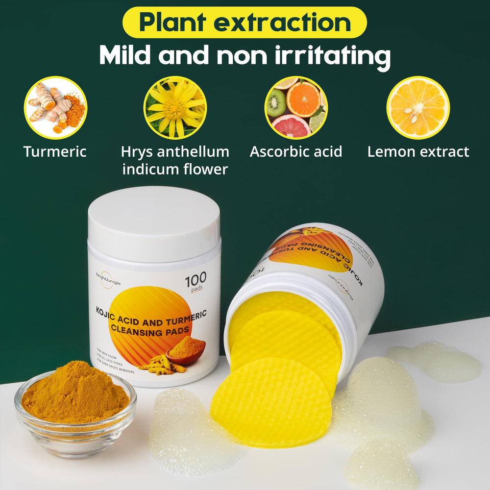 BRIGHTJUNGLE Kojic Turmeric Pads during application on skin surface