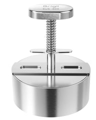 Brigii burger press in 304 stainless steel forms even patties for consistent cooking.