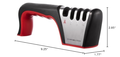 Brigii compatibility image shows sharpening across scissors and ceramic blades.