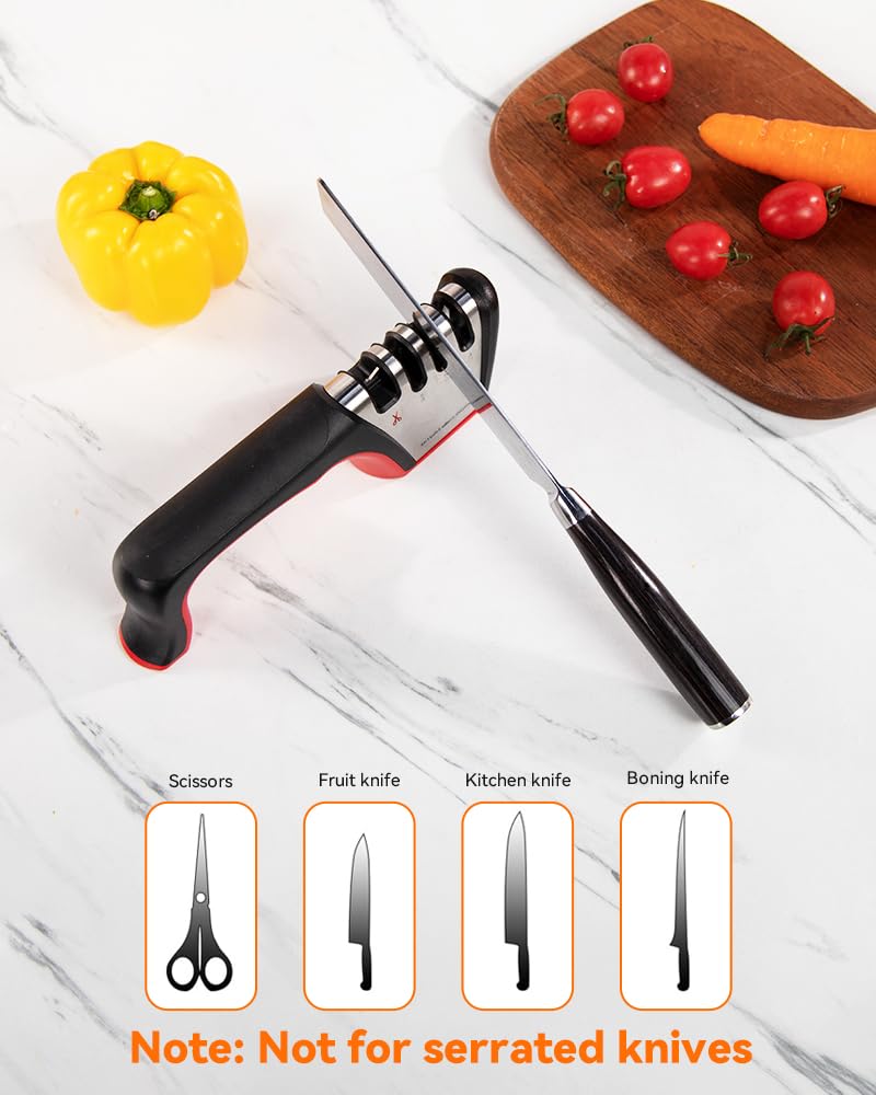 Brigii ergonomic handle image highlights comfortable grip during sharpening.