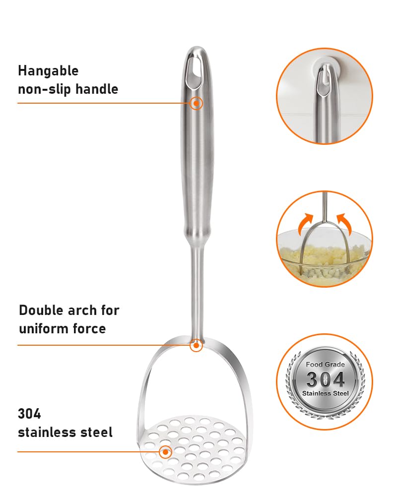 Brigii masher features a SUS 304 stainless steel plate for durability