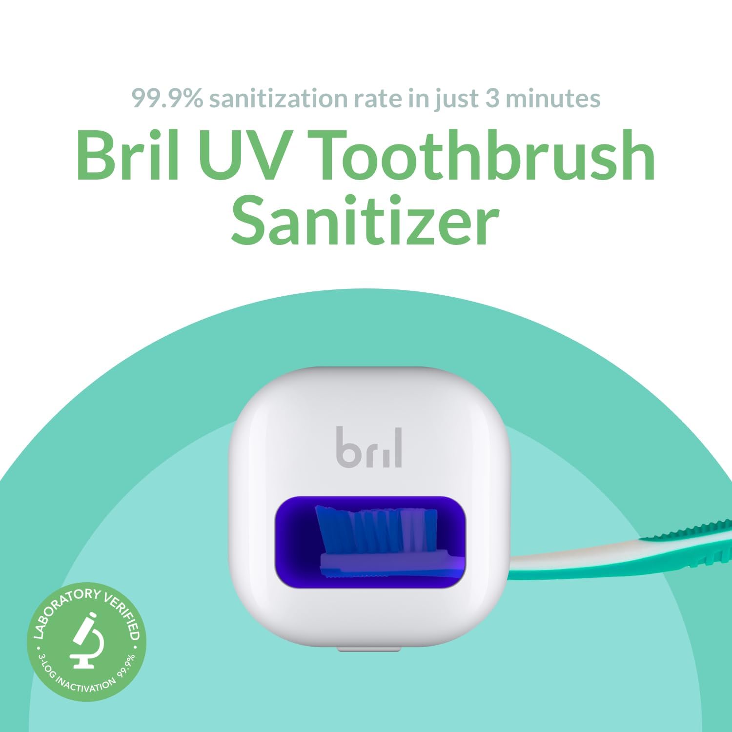 Bril UV-C toothbrush sanitizer inside-case shows enclosed UV chamber for safety.
