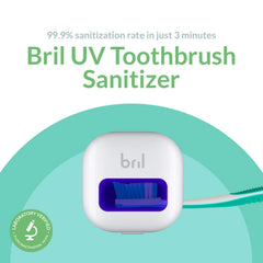 Bril UV-C toothbrush sanitizer inside-case shows enclosed UV chamber for safety.