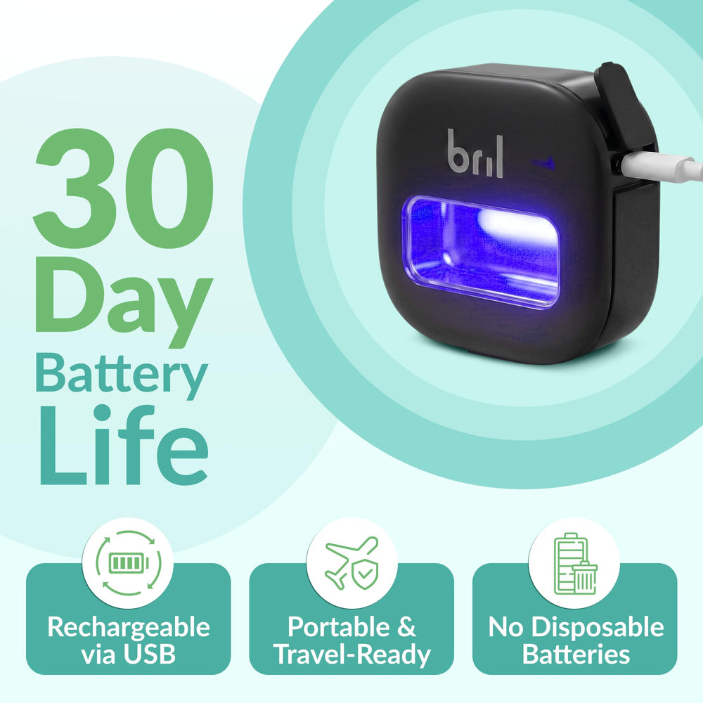 Bril USB rechargeable sanitizer case with long-lasting power.