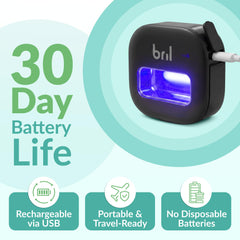 Bril USB rechargeable sanitizer case with long-lasting power.
