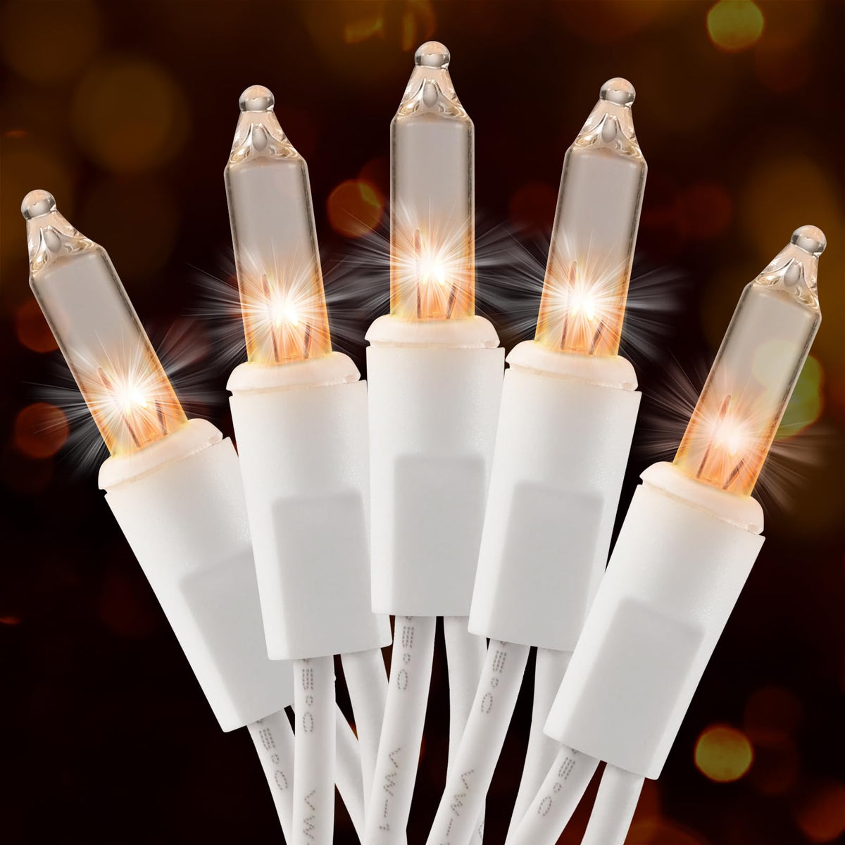 Brillarlights clear white 50-count lights for warm holiday ambiance