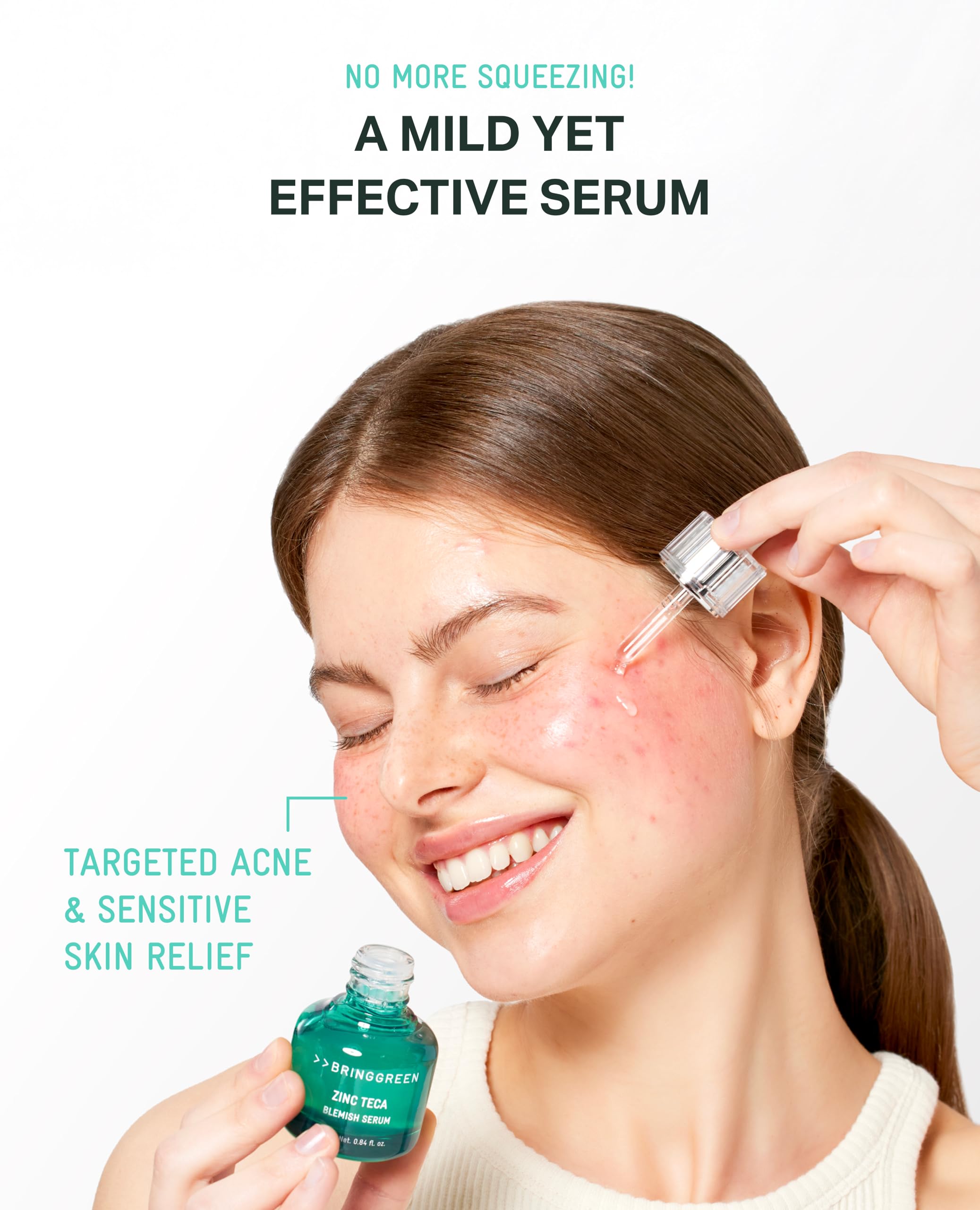 BRING GREEN Zinc TECA Serum label close-up highlighting Niacinamide benefits