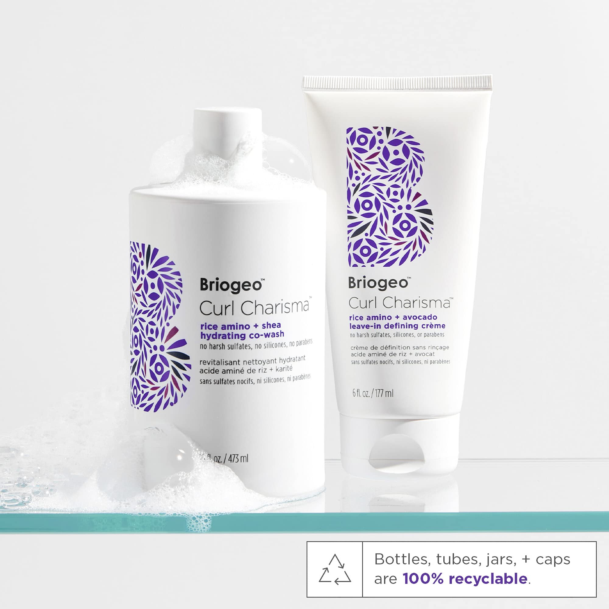 Briogeo Curl Charisma product close-up spotlights a 6-free clean formula.