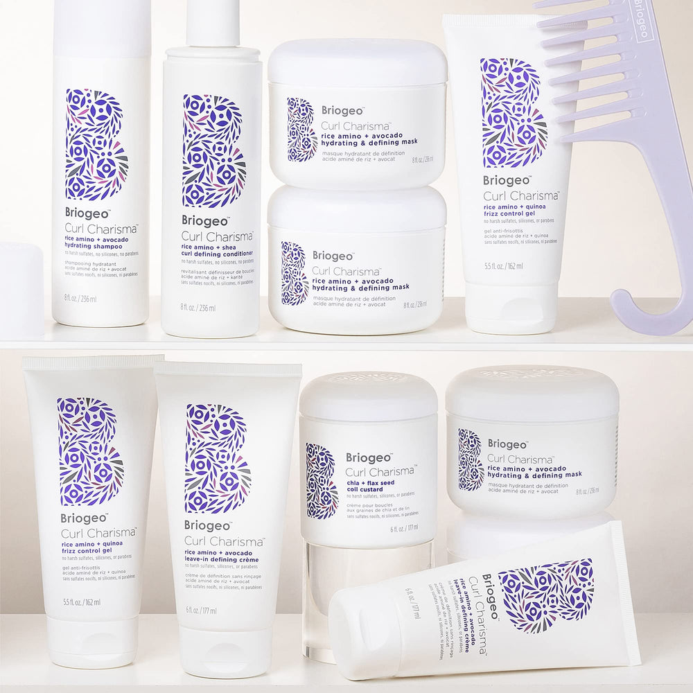 Briogeo Curl Charisma shea butter panel signals rich nourishment for smoother coils.
