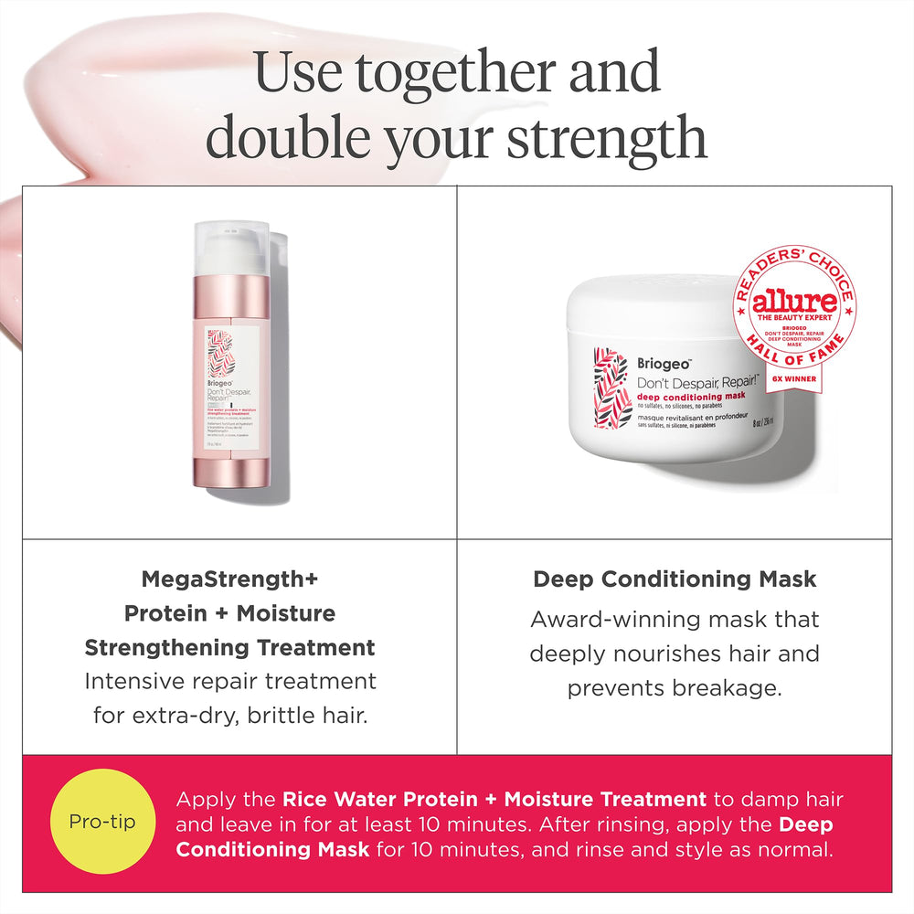 Briogeo Don't Despair, Repair! image showing reduced frizz and smoother ends